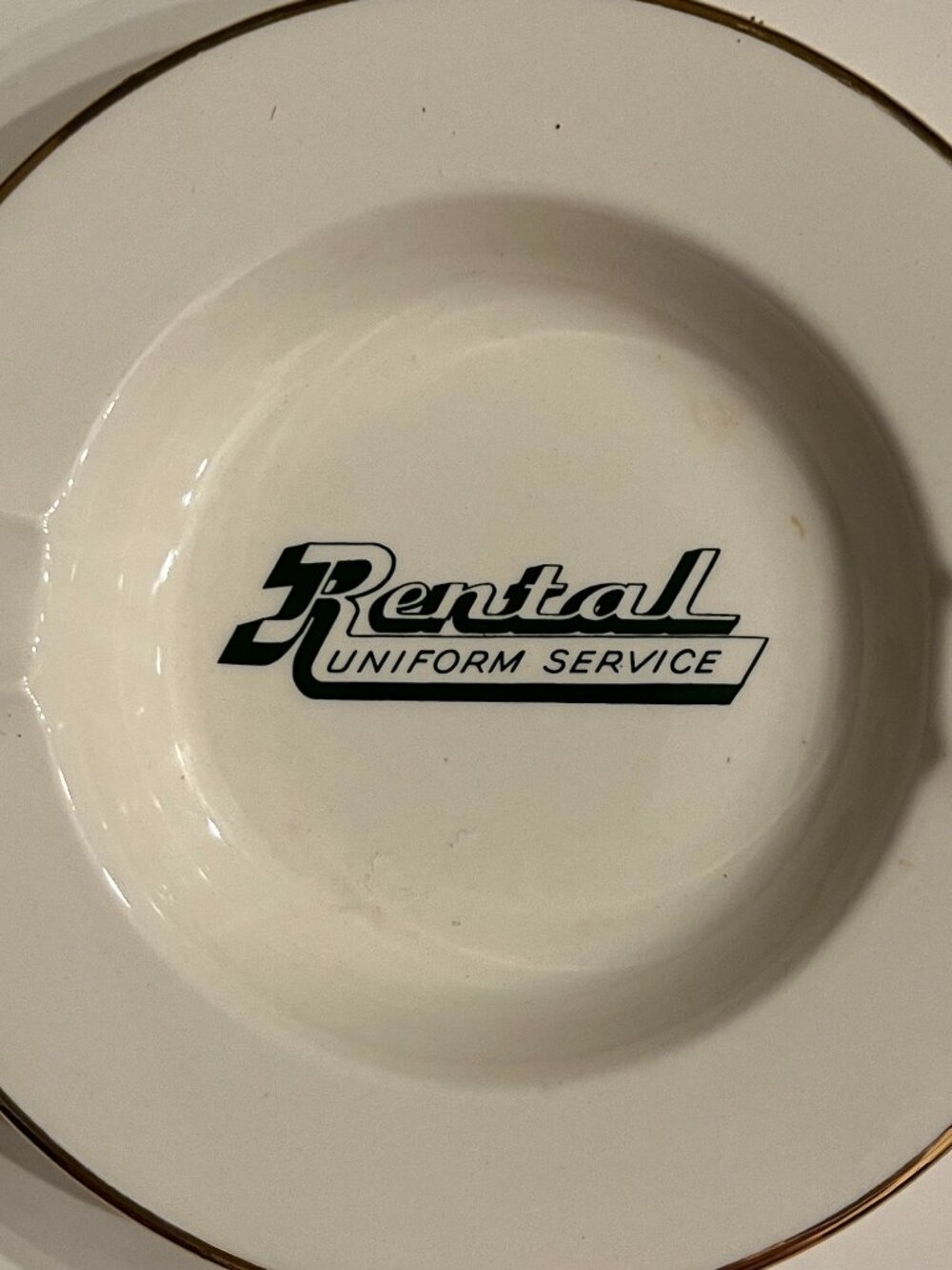 Vintage Rental Uniform Service Advertising Ashtray